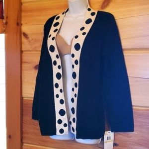 NWT Cotton Mercer Street Studio Black & White Cardigan  Size M